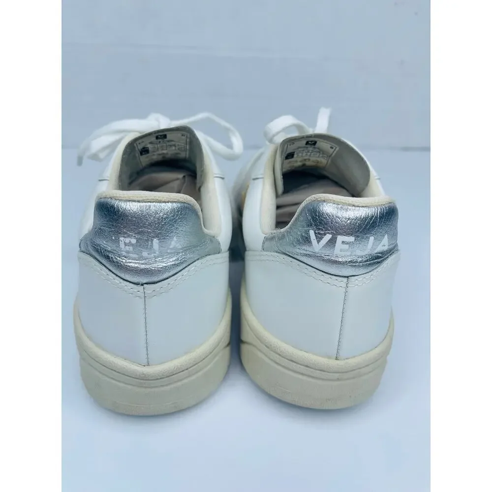 Veja V-10 Men’s Leather Sneakers size EU 42 US 9 extra white platine Retro Sport